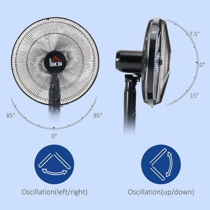 Standing Floor Fan Remote Control Stand Up Cooling Tall Pedestal Electric Bedroom Black