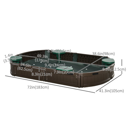 Childrens Sandbox with Canopy Cover Corner Seats Easy Assembly Outdoor Sand Play Area for Garden Backyard