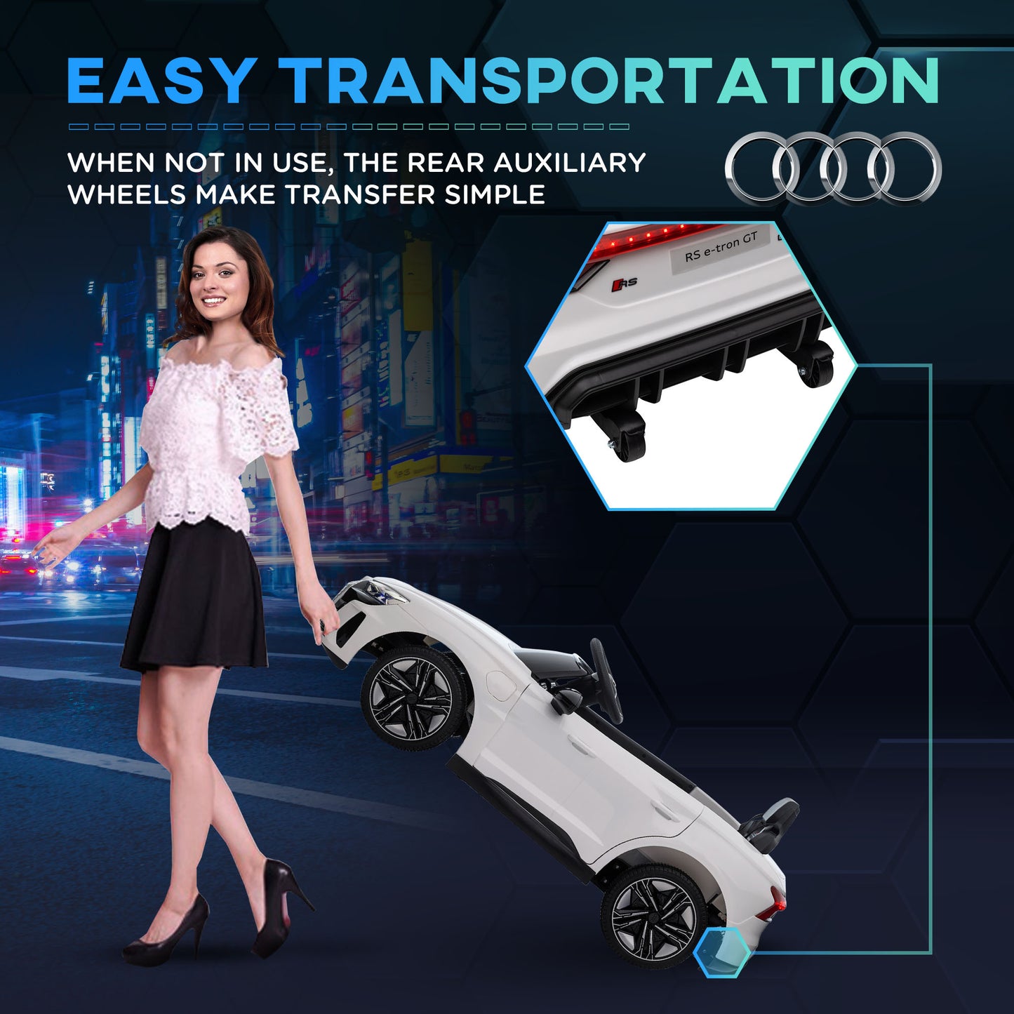 Electric Kids Ride-On Car - 12V with Remote Control, 3.1 MPH, Suspension System for Boys & Girls Aged 37-60 Months Kids Crystal