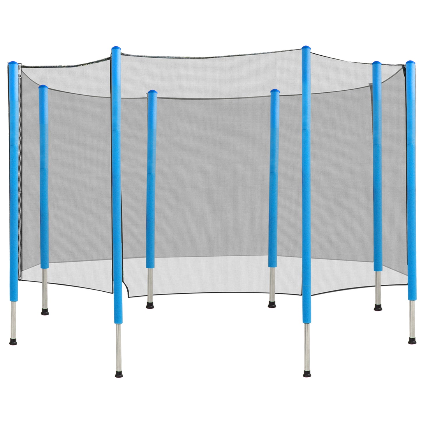 14FT Trampoline Net Enclosure Safety Accessories with 8 Poles Kids Crystal