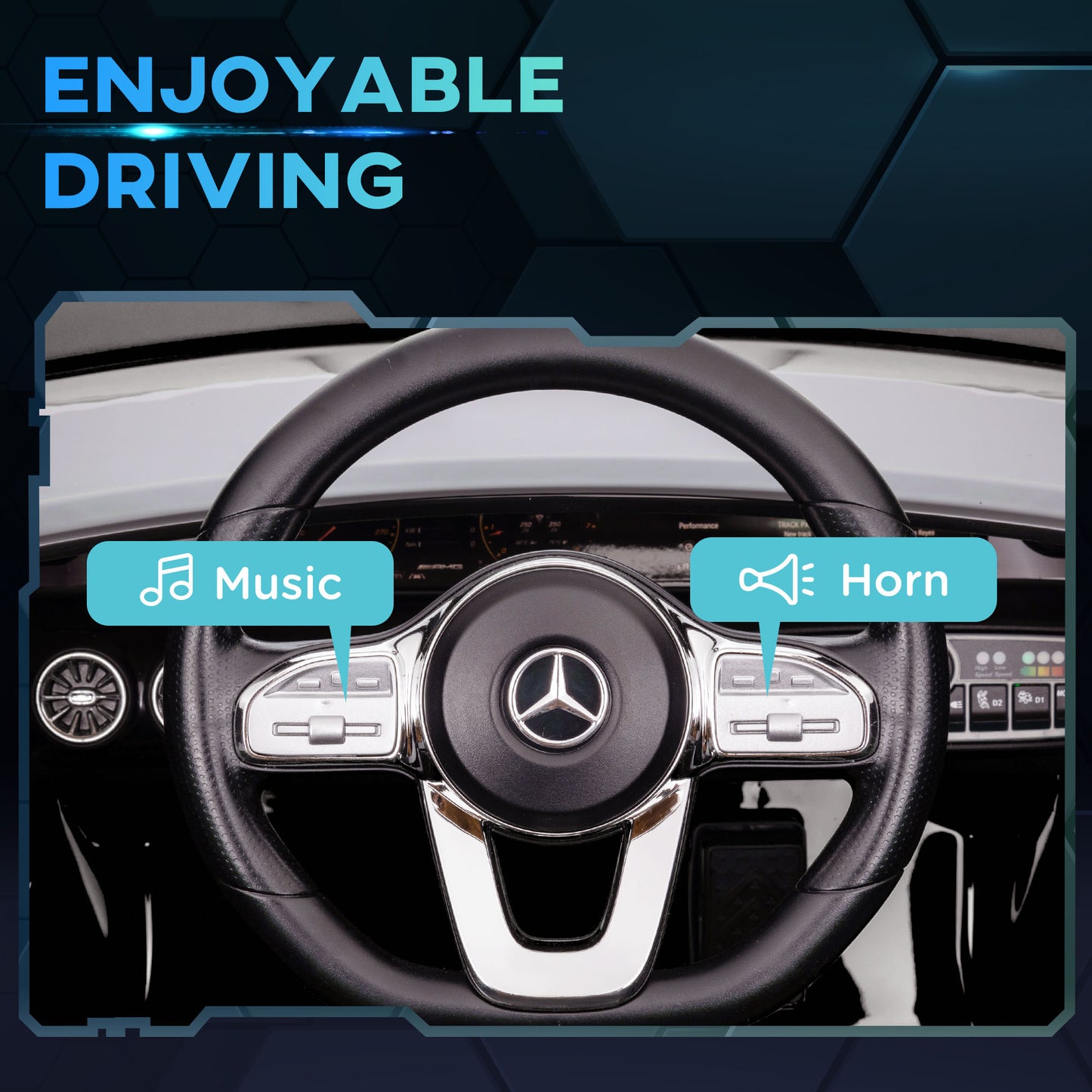 Mercedes-AMG Licensed 12V Ride on Car, Kids Electric Car with Remote Control, Spring Suspension, LED Lights, Black Kids Crystal