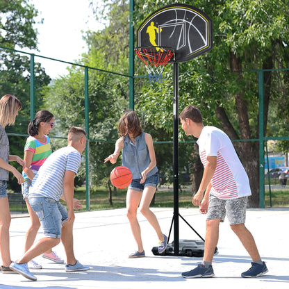 6.5'-10' Adjustable Portable Basketball Hoop System Outdoor Stand for Youth Adult