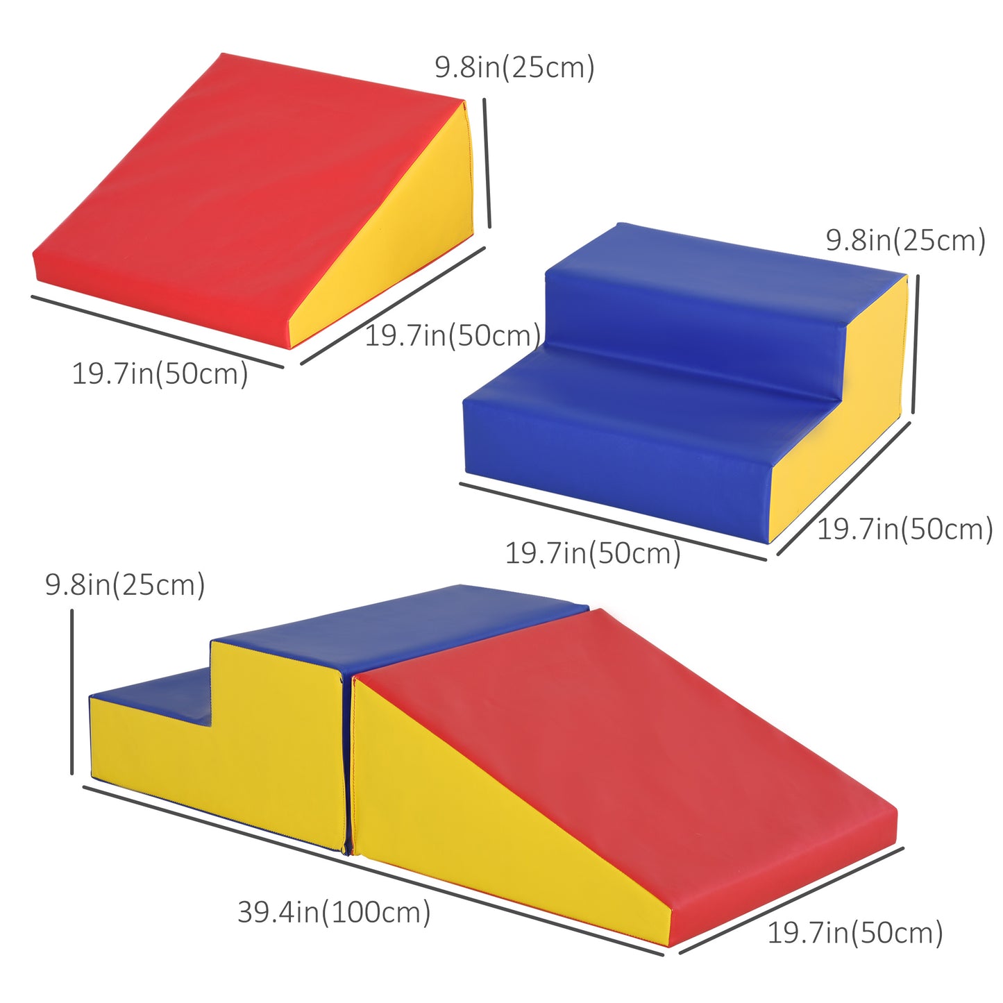 Soft Playscape: 2-Piece Foam Climb & Crawl Activity Set for Toddlers, Multicolor Learning Fun