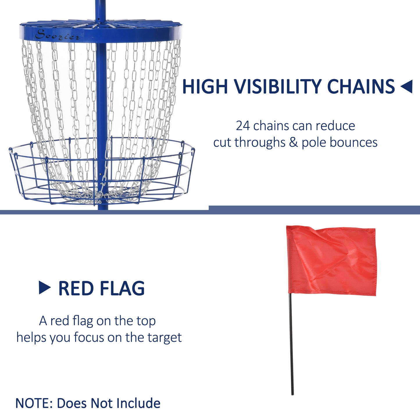 24-Chain Portable Practice Basket for Disc Golf Target Stand Easy Assembly & Lightweight Basket w/ Carry Bag, Deep Blue Kids Crystal