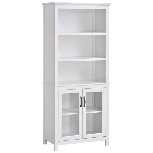 Storage Cabinet Bookcase Versatile Adjustable Shelves Living Room Organizer Elegant White Kids Crystal