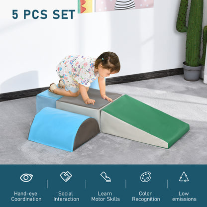 5-Piece Soft Foam Climber: Toddler Stairs, Ramp, Safe Playset for Preschoolers