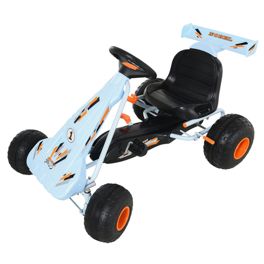 Pedal Powered Go Kart for Kids 4 Wheel Ride on Car Adjustable Seat Handbrake Cute Style Kids Crystal
