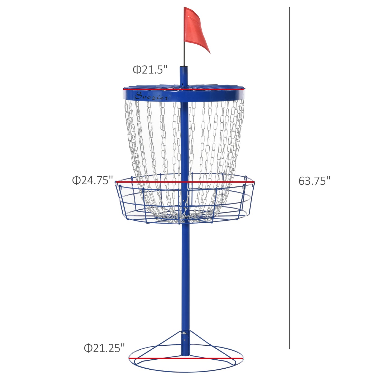 24-Chain Portable Practice Basket for Disc Golf Target Stand Easy Assembly & Lightweight Basket w/ Carry Bag, Deep Blue Kids Crystal