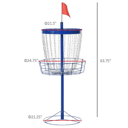 24-Chain Portable Practice Basket for Disc Golf Target Stand Easy Assembly & Lightweight Basket w/ Carry Bag, Deep Blue