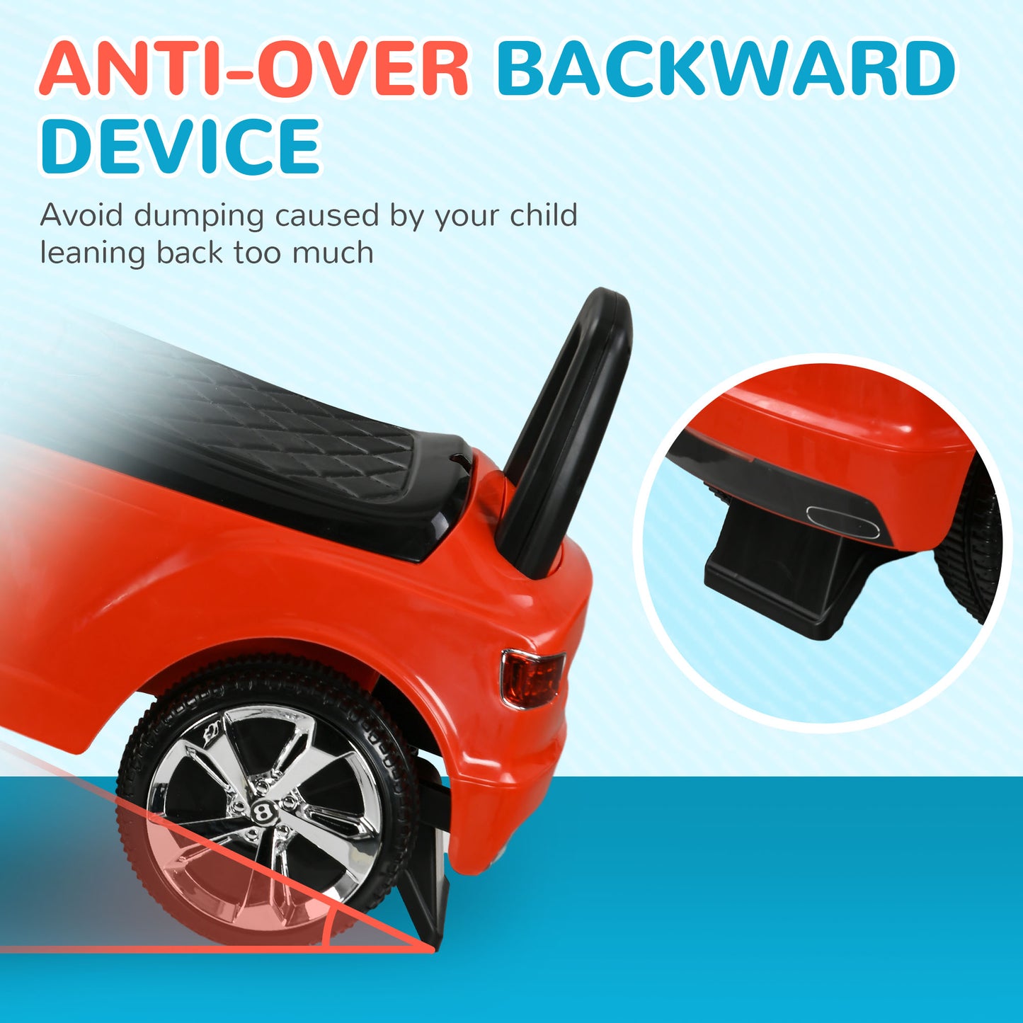 Bentley Bentayga Licensed Baby Car Foot To Floor with Horn Music, Under-Seat Storage, for 18-36 Months Red Kids Crystal