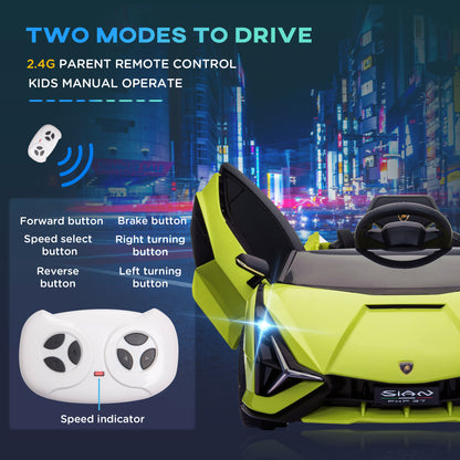 Compatible 12V Battery-powered Kids Electric Ride On Car Toy with Parental Remote Control Music Lights MP3 Green