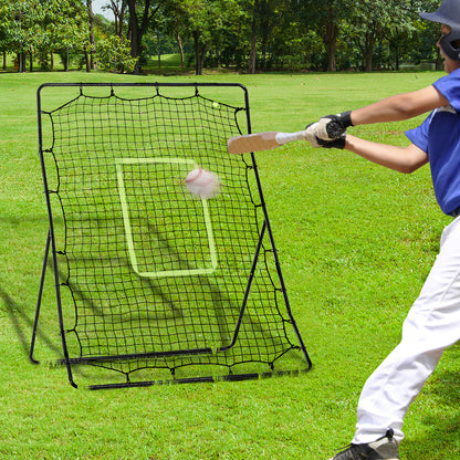 4 x 5.7ft Volleyball Rebounder Net with Strike Zone, Adjustable Baseball Lacrosse Training Net for Pitching and Fielding