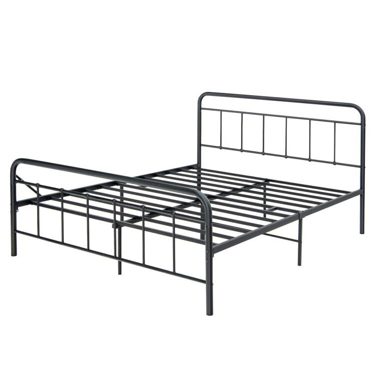 Heavy Duty Metal Platform Bed Frame with Headboard-Queen Size Kids Crystal