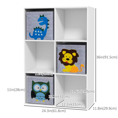 Toy Storage Organizer with 3 Nonwoven-Fabric Drawers for Childrens Room Playroom Hallway White
