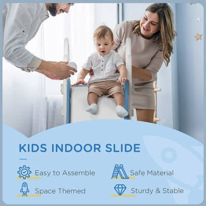 Space Theme Toddler Slide Indoor Climber Playset Kids 1.5-3 Years Blue Playground Equipment