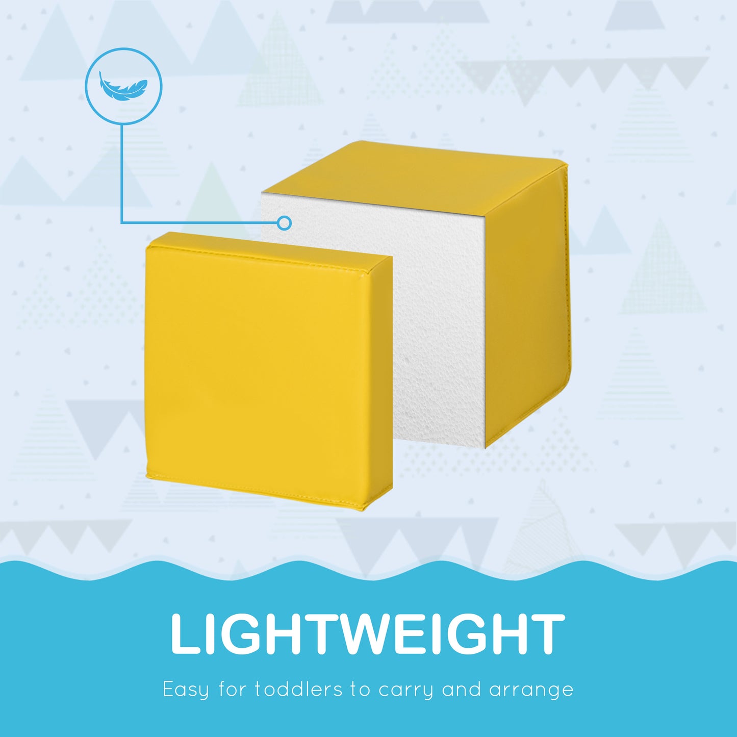 12-Piece Soft Stacking Blocks: Non-Toxic Foam Building Blocks for Toddlers, Babies Kids Crystal