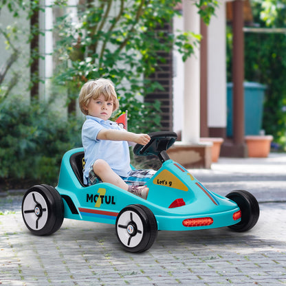6V Electric Go Kart for Aged 3-5 Kids with Music, Light, Horn, Blue