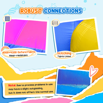 Bouncy Castle with Water Slide Inflatable Trampoline Pool for Kids 5 in 1 Climbing Wall Bounce House with Blower