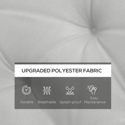 3-Seater Outdoor Bench Swing Chair Replacement Cushions for Patio Garden, Light Grey