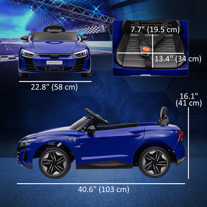 12V Audi RS e-tron GT Licensed Kids Ride on Car, Battery Powered Electric Car with Remote Control, Navy Blue
