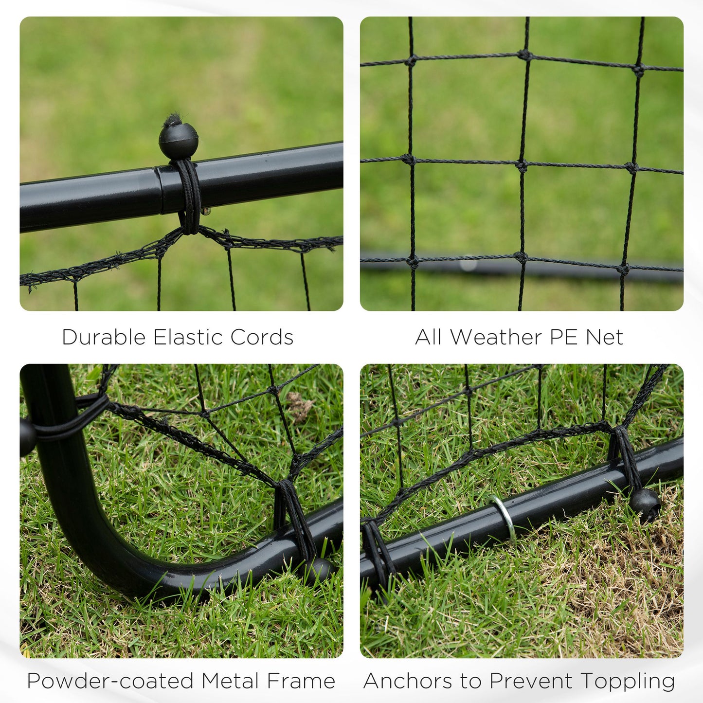Volleyball Rebounder Net Football Training Aid Kickback Target Play Black Kids Crystal