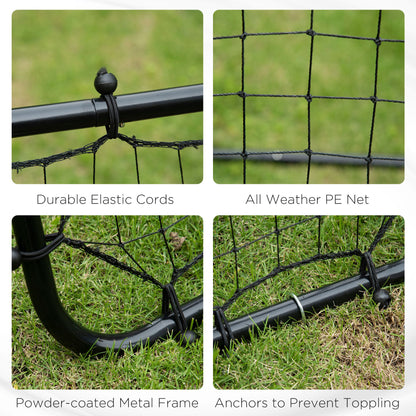 Volleyball Rebounder Net Football Training Aid Kickback Target Play Black