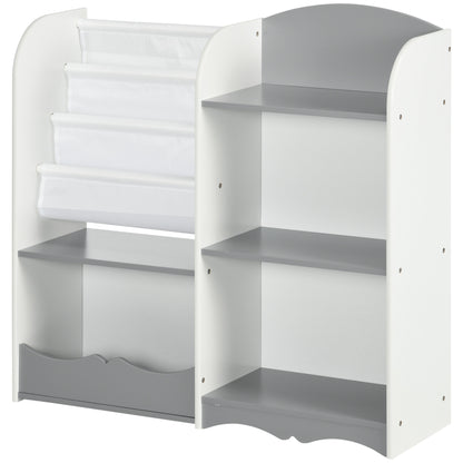 Kids Toy Storage Organizer Shelf Children Bookshelf for Bedroom Playroom Nursery Grey