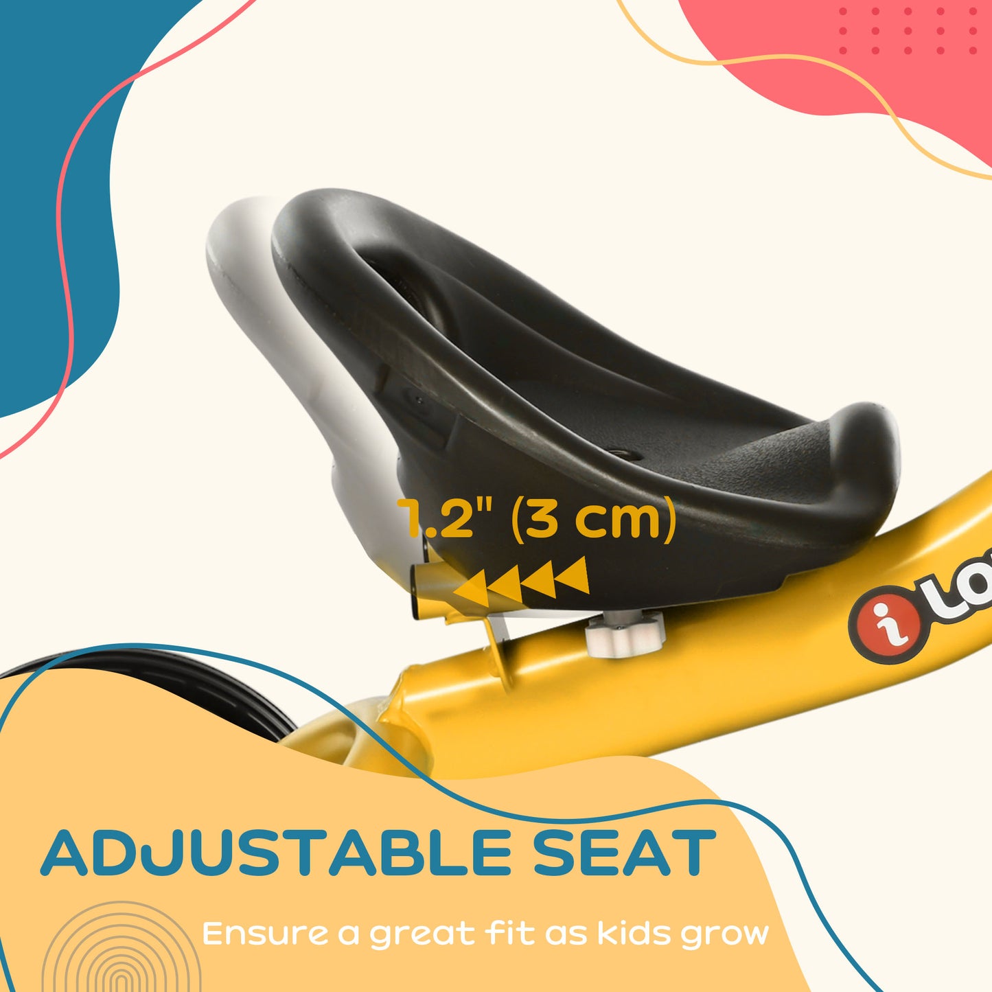 Pedal Power: Adjustable Toddler Tricycle with Basket, Bell, 2-5 Years, Yellow for Girls and Boys Kids Crystal