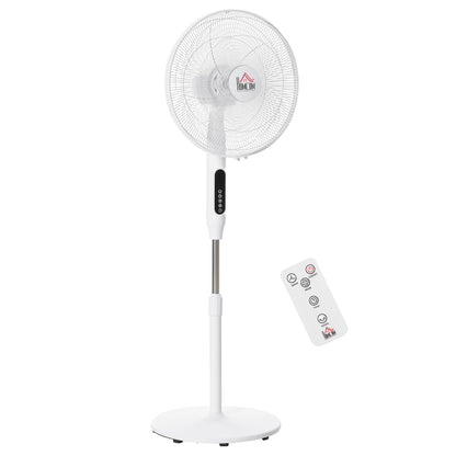 Standing Floor Fan with Remote Tall Pedestal Cooling Fan for Home Bedroom White