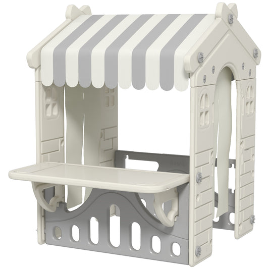 Kids Playhouse, Indoor Sleek Play House Cottage Pretend Role Games, with Arched Doors, for Ages 1-6 Years
