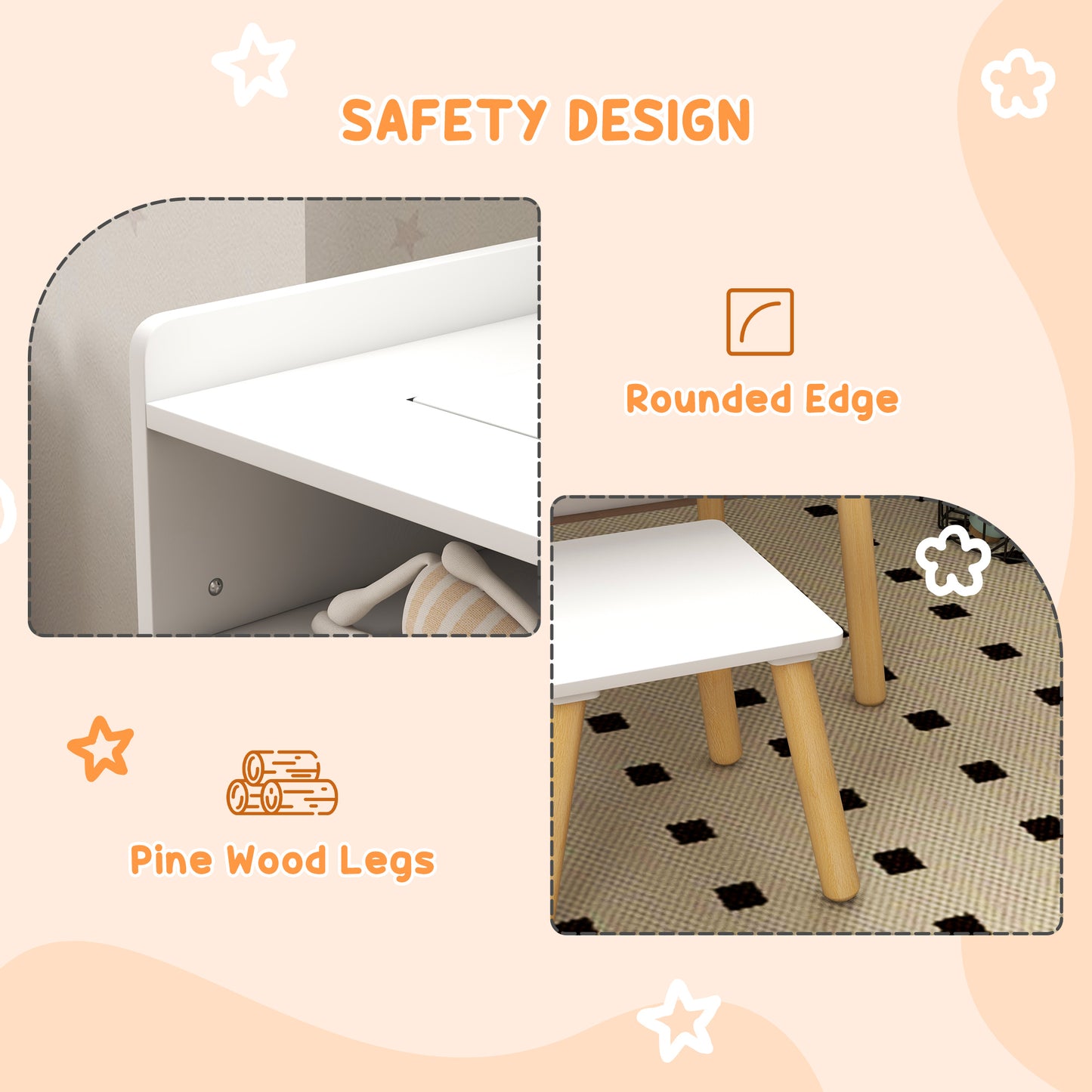 Versatile 3-in-1 Kids Activity Table & Chair Set, Perfect for Play, Drawing, Reading, Grey, Ideal for Nursery & Playroom