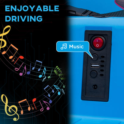 Angry Bird Licensed Electric Ride on Car, 12V Bumper Car for Kids w/ Dual Joysticks, 360 Degree Spin, Blue