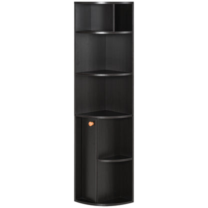 Spacious Storage Solution: 5-Tier Open Shelves Bookcase Cabinet, Floor Standing Home Office Organizer in Black