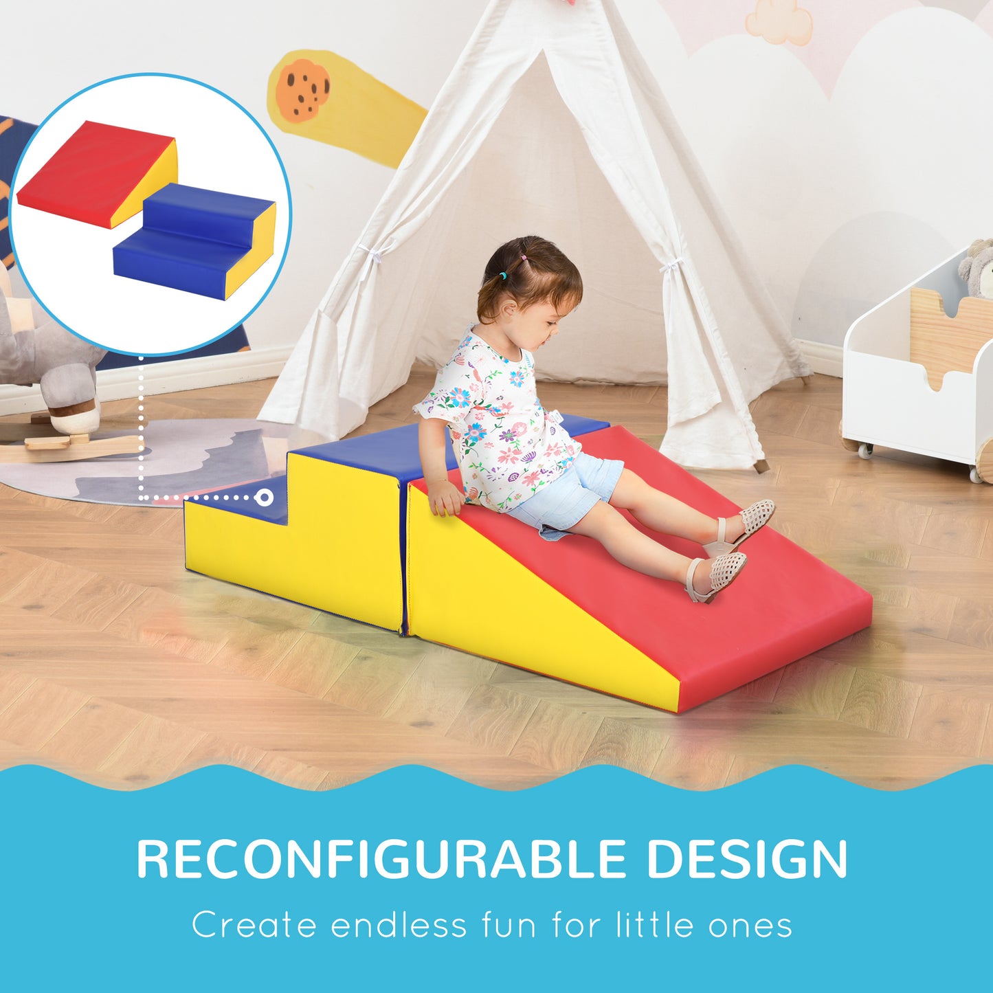 Soft Playscape: 2-Piece Foam Climb & Crawl Activity Set for Toddlers, Multicolor Learning Fun