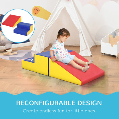 Soft Playscape: 2-Piece Foam Climb & Crawl Activity Set for Toddlers, Multicolor Learning Fun