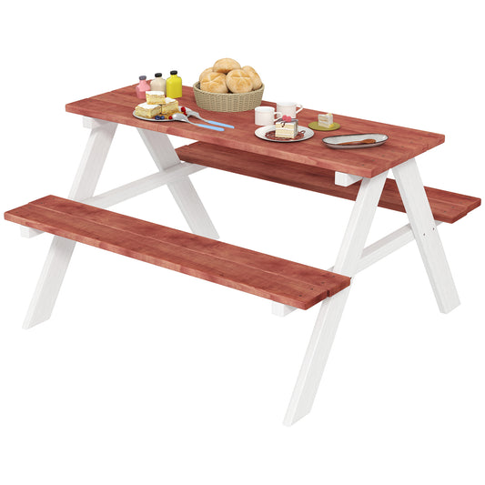 Kids Picnic Table and Chair Set, Wooden Table Bench Set Outdoor Activity for Backyard, Girls Boys Gift Aged 3-8 Years Old