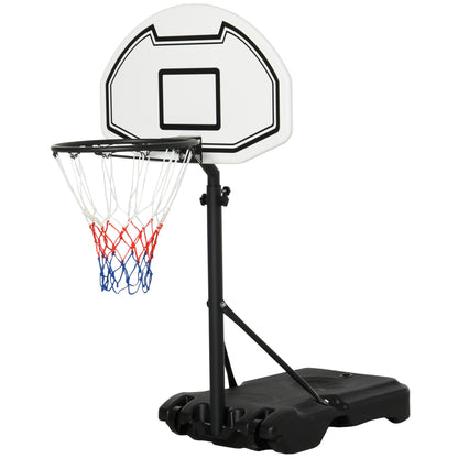 51"-64" Height Adjustable Basketball Hoop System Portable Poolside with Wheels