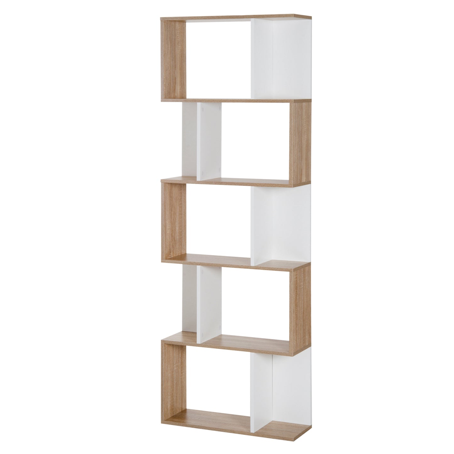 5-Tier Modern Bookcase Display Shelf Storage Room Divider for Living Room Home Office White Kids Crystal