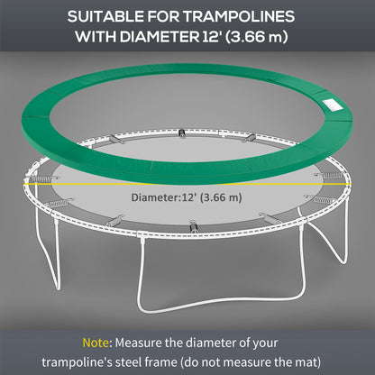 Φ12ft Trampoline Safety Pad Spring Cover Replacement Gym Bounce Green