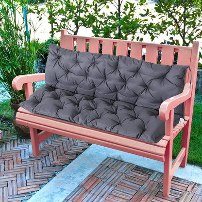 3 Seater Bench Swing Chair Replacement Cushions Outdoor Seat Pads Backrest Patio Garden Dark Grey