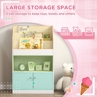 Toy Storage Organizer Shelf Kids Bookshelf for Bedroom Playroom Nursery White