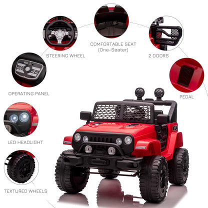 12V Kids SUV Ride On Car, Off-Road Truck with Remote Control, Adjustable Speed, Red - Ultimate Adventure Toy