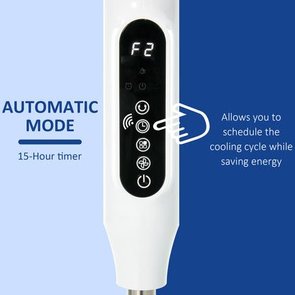 Standing Floor Fan with Remote Tall Pedestal Cooling Fan for Home Bedroom White