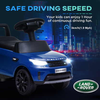 2 in 1 6V Land Rover Licensed Electric Car for Kids, Sliding Car with Music Horn Headlights, for 18-60 Months Blue