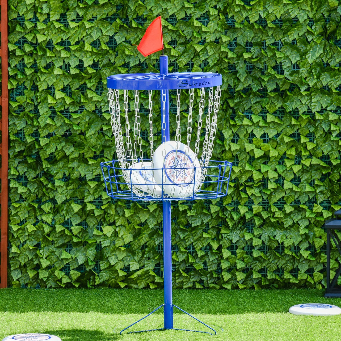24-Chain Portable Practice Basket for Disc Golf Target Stand Easy Assembly & Lightweight Basket w/ Carry Bag, Deep Blue Kids Crystal