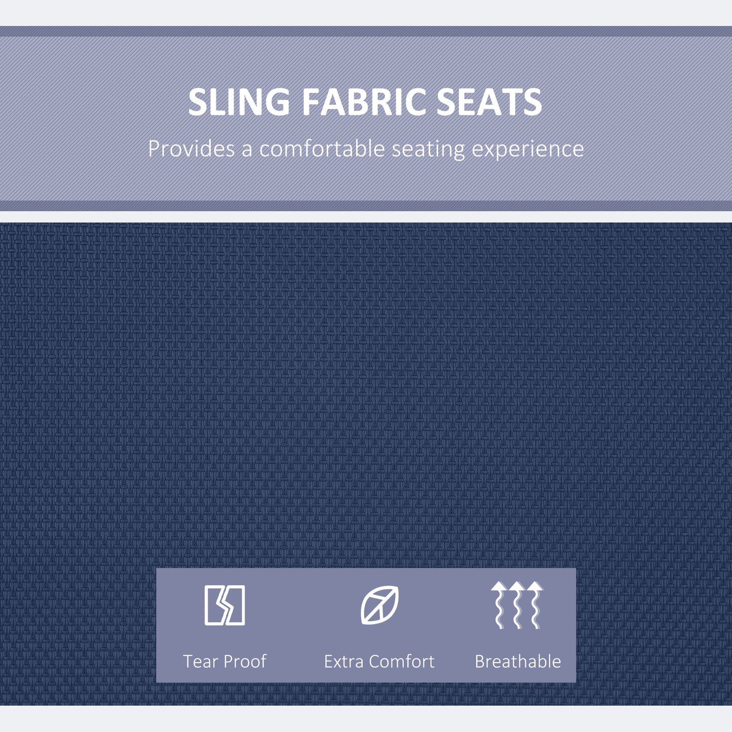 3-Seater Outdoor Swing Chair Bench with Adjustable Canopy, Dark Blue Kids Crystal