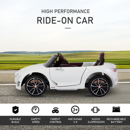 Licensed Bentley Ride-On Car: 12V, Electric, Battery Powered, Remote Control, 2 Speed, White