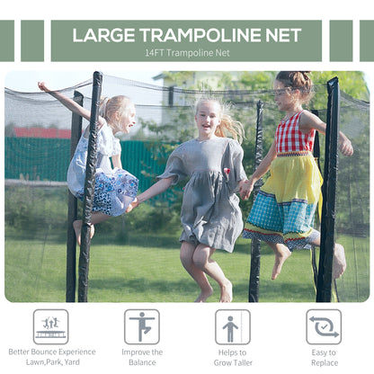 14' Trampoline Safety Enclosure Net Round Bounce Fence Replacement No Poles