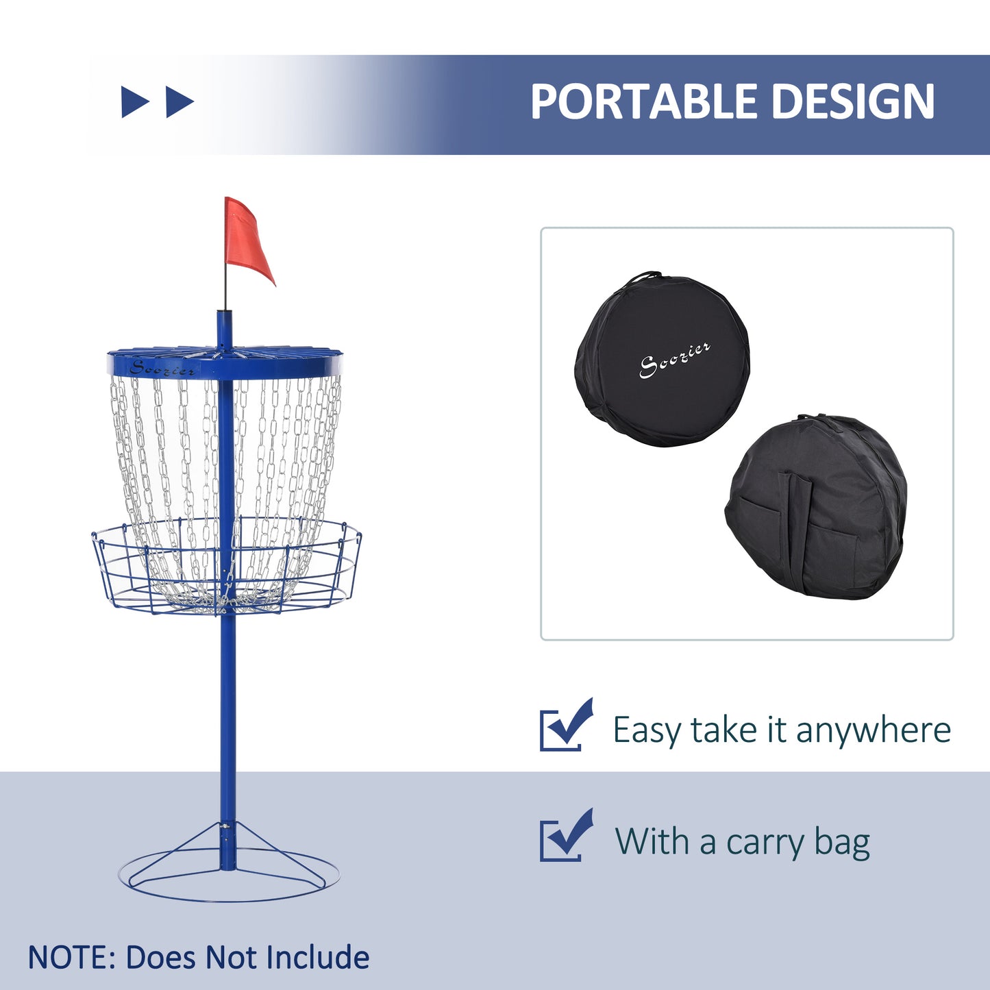 24-Chain Portable Practice Basket for Disc Golf Target Stand Easy Assembly & Lightweight Basket w/ Carry Bag, Deep Blue Kids Crystal