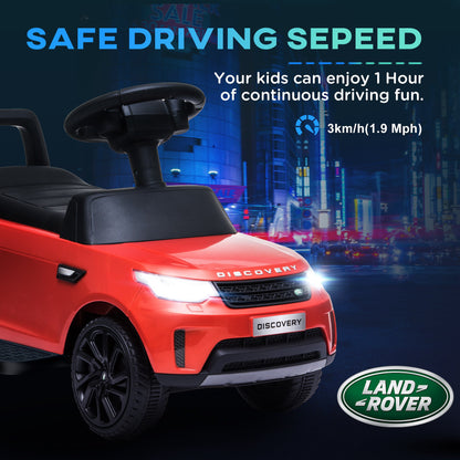 2 in 1 6V Land Rover Licensed Electric Car for Kids, Sliding Car with Music Horn Headlights, for 18-60 Months Red